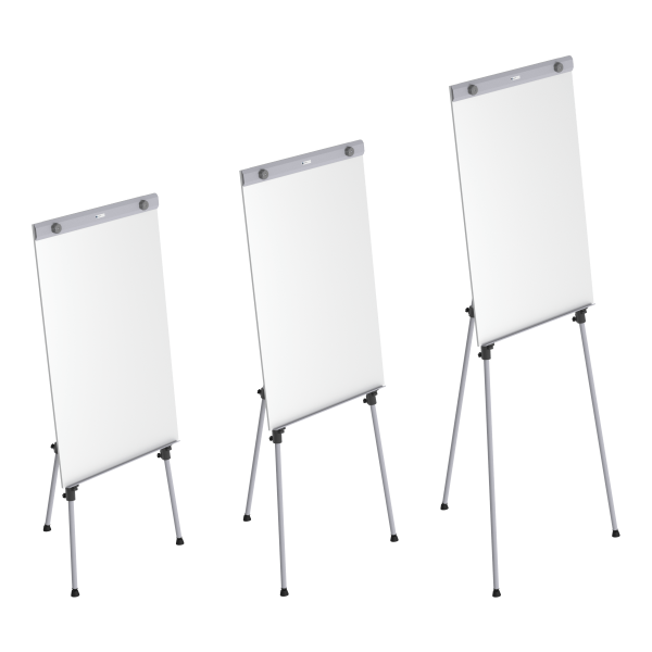 Flip charts stand with white boards