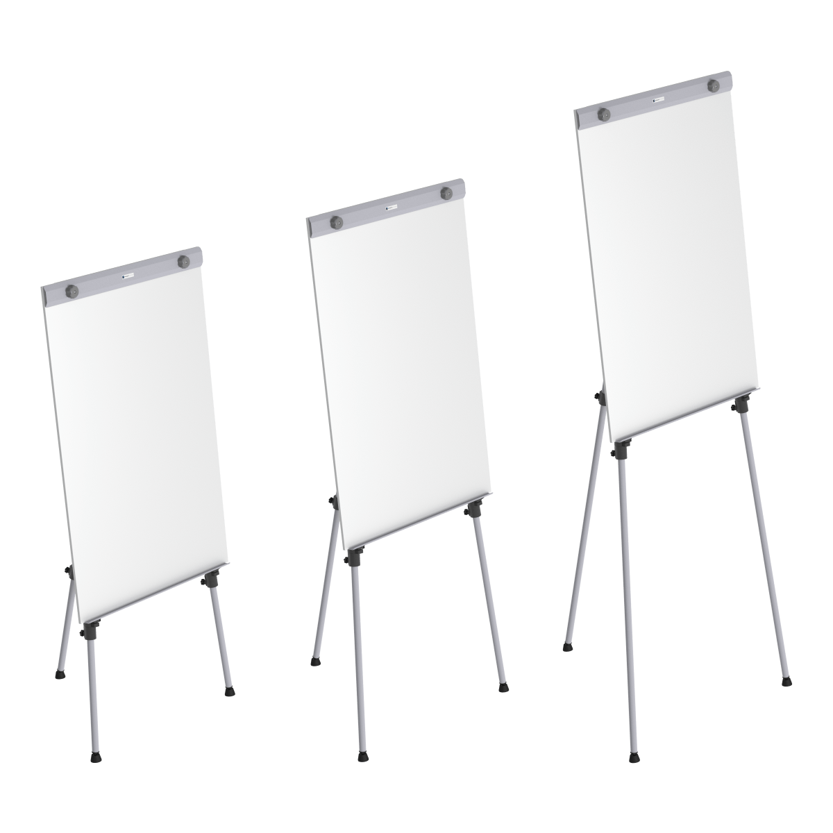 Flip charts stand with white boards
